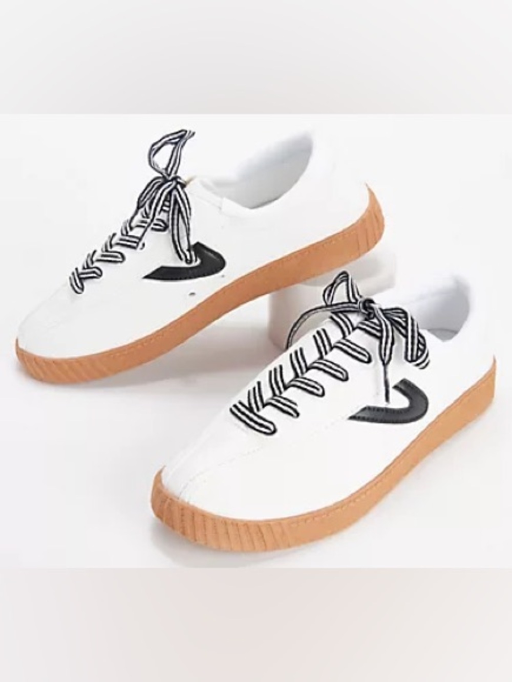 Tretorn Nylite Canvas Sneaker White and Black Gum